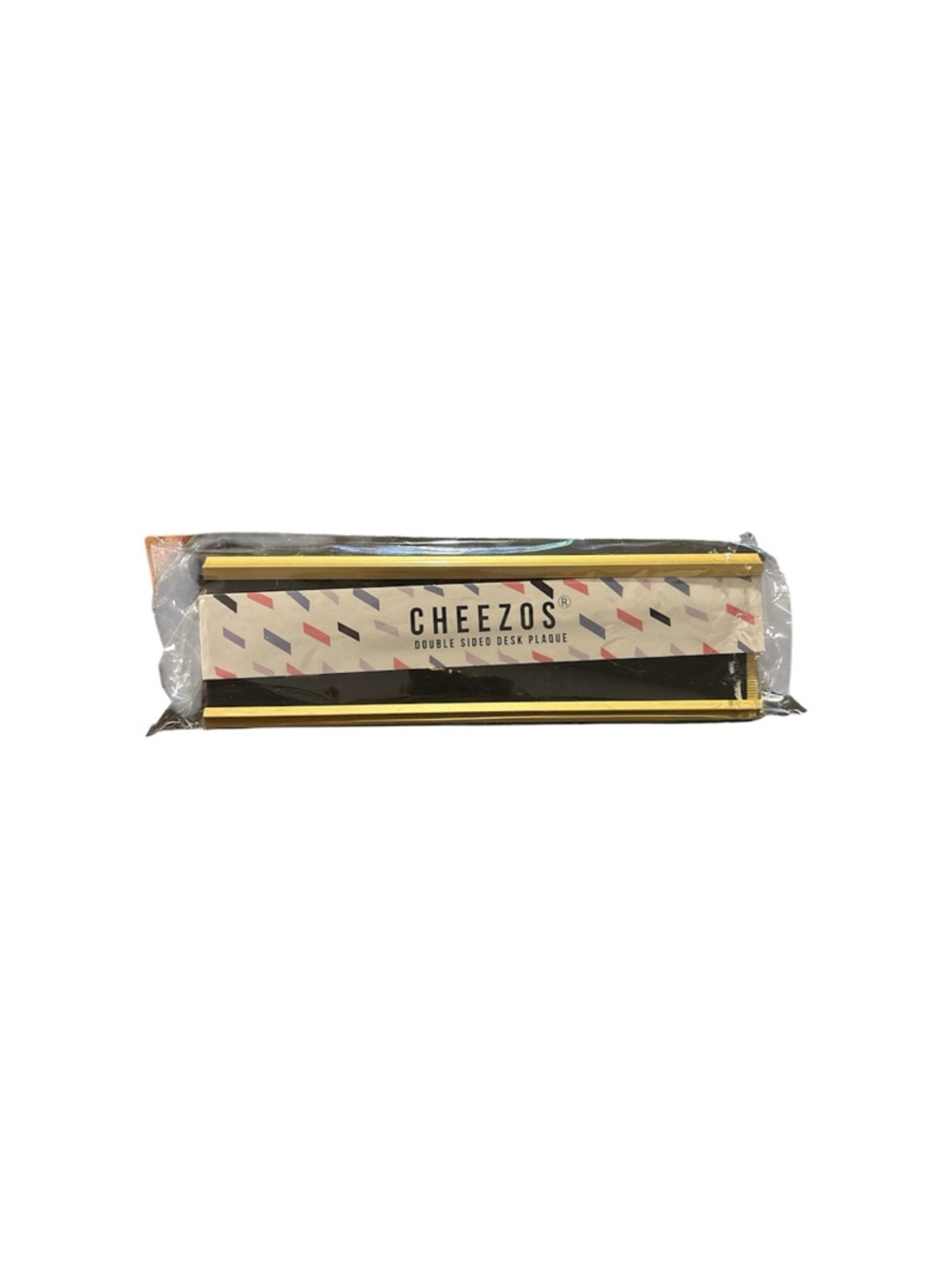 New Cheesos Gold and Black Double-Sided Desk Plaque